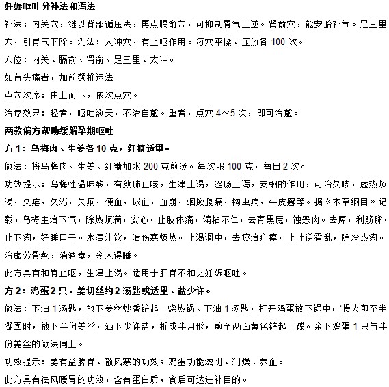 你知道中醫(yī)中有哪些緩解妊娠嘔吐的妙方嗎？