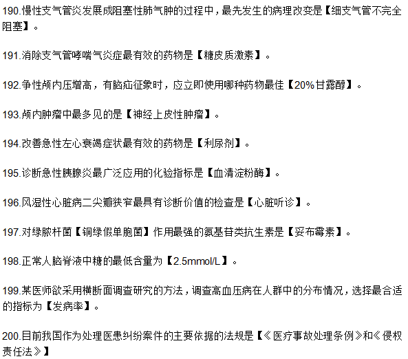 200條高頻考點！臨床執(zhí)業(yè)醫(yī)師考前必背